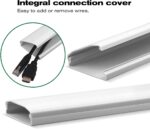 85in Cable Management kit, PHERKORM Flip-top Cable Raceways, Cable Cord Hider Used for Wall -Mounted TVs and Monitors-6xL14.2 W2 H0.6in White - Image 3