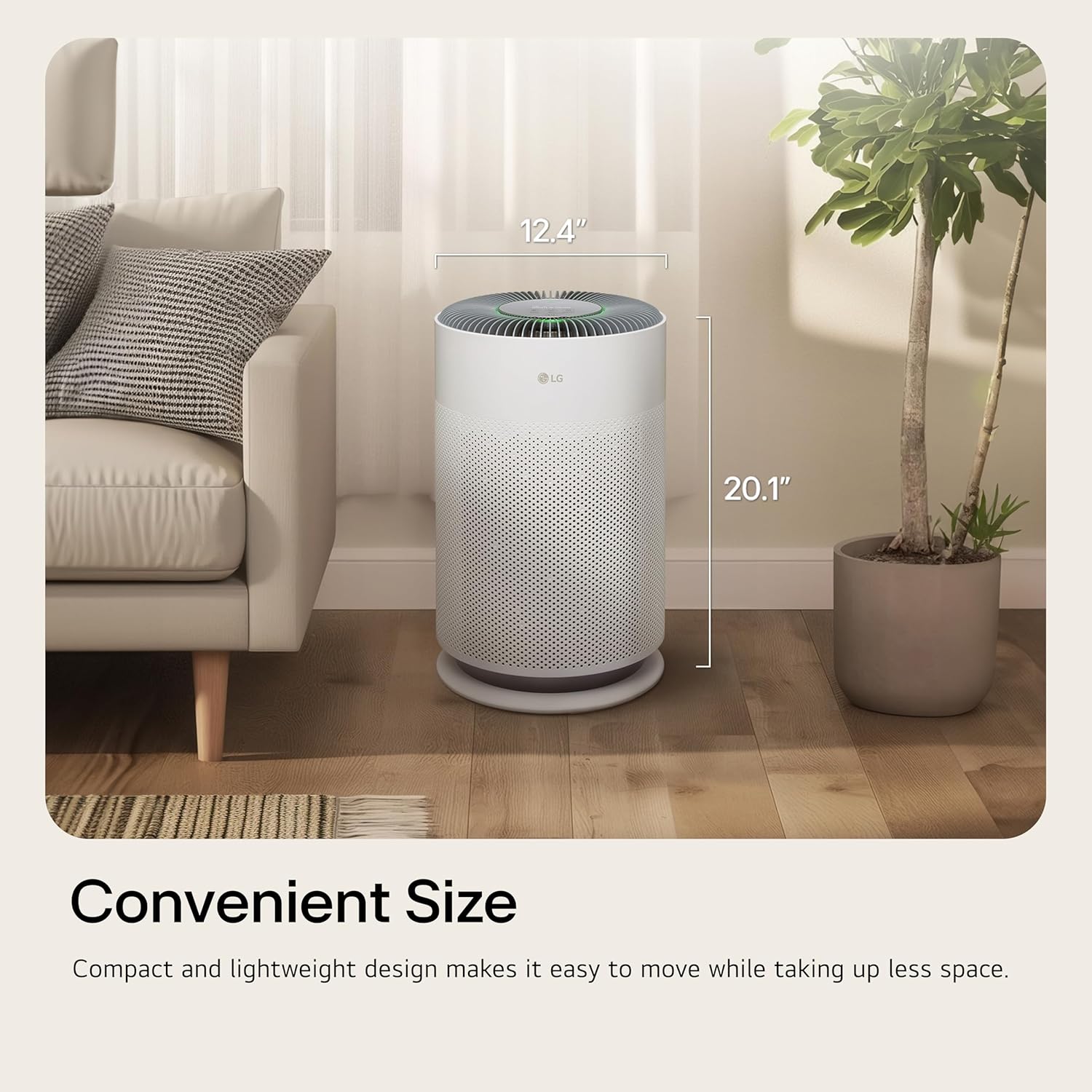 LG PuriCare 360 Air Purifiers for Home, Large and Small Room, Bedroom, Up to 2,059 ft² in 1 Hr with NanoFiber True HEPA Filter, 360 Degrees of Filtration, WiFi, Air Quality Monitor, Low Noise - Image 8