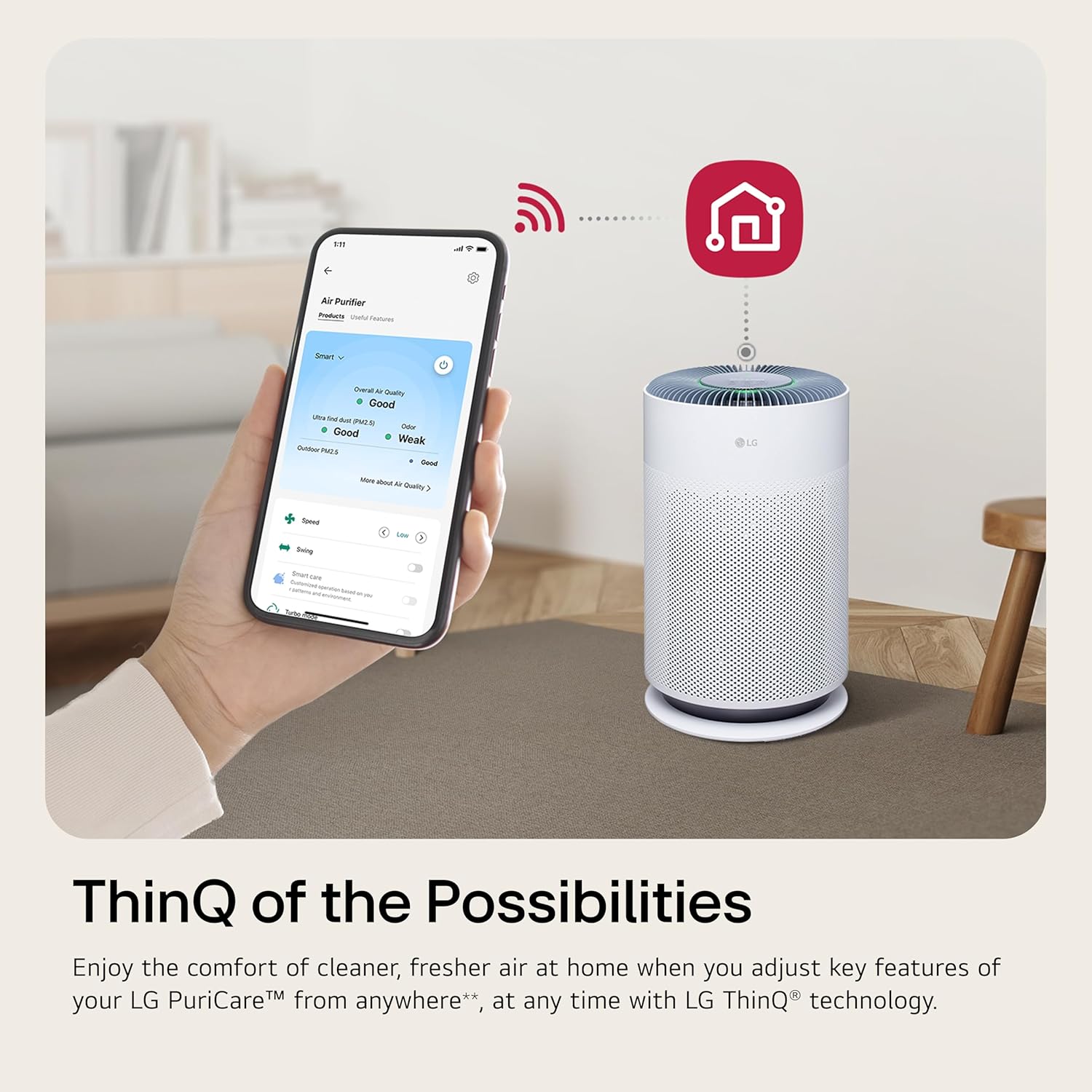 LG PuriCare 360 Air Purifiers for Home, Large and Small Room, Bedroom, Up to 2,059 ft² in 1 Hr with NanoFiber True HEPA Filter, 360 Degrees of Filtration, WiFi, Air Quality Monitor, Low Noise - Image 9