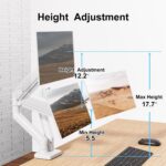 Dual Monitor Mount Fits 13 to 32 Inch Computer Screen, Dual Monitor Arm Hold up to 19.8lbs Each, Full Motion Monitor Desk Mounts for 2 Monitors, Gas Spring Monitor Stand, VESA Mount, White - Image 6