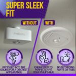 Philips Hue Compatible Flush Ceiling Mount - Removable Plate for Battery Change - Easy DIY Installation - Perfect for Hallways & Entrances - Discreet Finish - Works with Hue Motion Sensor V1 & V2 - Image 3