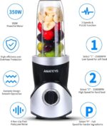Personal Blender for Shakes and Smoothies,Professional Kitchenblender with Blending & Grinding Blades, Portable Coffee Grinder with 24/10 OZ Travel Bottles, Adjustable Speeds Juice Blender - Image 5