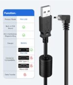 Charger Cable for Garmin GPS,(3Ft 18AWG) Thicker Shielded Mini USB Charging Cord for Garmin Nuvi,90 Degree GPS Replacement Power Adapter Wire for Drivesmart 65,Zumo XT,Dezl,Navigation - Image 3