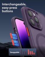 ESR for iPhone 14 Pro Max case, Translucent Matte Case, Compatible with MagSafe, Military-Grade Protection, Classic Series, Frosted Purple - Image 6