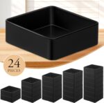 24 Pcs Stackable Drawer Organizer Trays Set, Plastic Drawer Organizers Black Multifunctional Stackable Trays for Vanity, Bathroom, Desk Office,2.95 x 2.95 x 1.1 Inches - Image 3