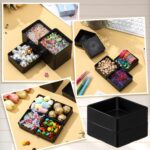 24 Pcs Stackable Drawer Organizer Trays Set, Plastic Drawer Organizers Black Multifunctional Stackable Trays for Vanity, Bathroom, Desk Office,2.95 x 2.95 x 1.1 Inches - Image 6