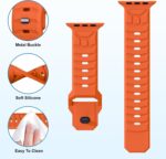 Sport Bands Compatible with Apple Watch Band Ultra 2/Ultra SE Series 10/9/8/7/6/5/4 49mm 46mm 45mm 44mm for Women/Men Silicone iWatch Band (49/46/45/44mm, Orange) - Image 5