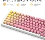 Glorious Grapefruit PBT Keycaps Set (Pink & Yellow) 143 Cute Custom Keycaps, Cherry MX Profile, Pastel, Low-Profile Dye-Sub for Mechanical Gaming Keyboards (60%, TKL, Full Size) Incl Mac Keys (191) - Image 3