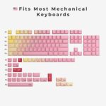 Glorious Grapefruit PBT Keycaps Set (Pink & Yellow) 143 Cute Custom Keycaps, Cherry MX Profile, Pastel, Low-Profile Dye-Sub for Mechanical Gaming Keyboards (60%, TKL, Full Size) Incl Mac Keys (191) - Image 5