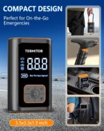 Tire Inflator Portable Air Compressor 150PSI Cordless Air Pump for Car, Motorcycle, Bicycle Tires, Balls, Auto Air Compressor with Digital Pressure Gauge, Emergency LED Light - Image 7