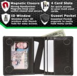 ID Stronghold Waltlet - RFID Blocking Bifold Wallet for Men with Magnetic Clasp - Black - Image 3