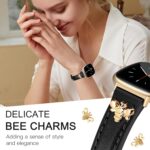 JR.DM Slim Leather Bands Compatible with Fitbit Versa 4/Versa 3/Sense 2/Sense Band, Top Genuine Soft Leather Band with Charms, Feminine Designer Strap for Fitbit Smartwatch - Image 5
