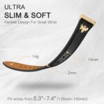 JR.DM Slim Leather Bands Compatible with Fitbit Versa 4/Versa 3/Sense 2/Sense Band, Top Genuine Soft Leather Band with Charms, Feminine Designer Strap for Fitbit Smartwatch - Image 6