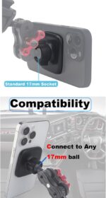 17mm Magnetic Phone Mount Base for MagSafe 0.67" Ball Socket, Replacement Phone Car Mount Accessory (Simple Square Design) - Image 4