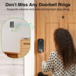 GHome Smart 3 in 1 Door Lock with Fingerprint WiFi Keyless Entry Smart Deadbolt, 2K HD Camera, 2.4GHz, App Remote Control, Smart Door Knob with Doorbell - Image 8