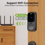 GHome Smart 3 in 1 Door Lock with Fingerprint WiFi Keyless Entry Smart Deadbolt, 2K HD Camera, 2.4GHz, App Remote Control, Smart Door Knob with Doorbell - Image 9