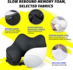 Travel Pillow- Neck Pillow Airplane, Size L for People Over 190, Unique Neck and Head Back Support Travel Pillow for Traveling Sleeping Airplanes,Memory Foam Filling, Black - Image 4
