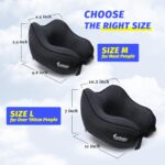 Travel Pillow- Neck Pillow Airplane, Size L for People Over 190, Unique Neck and Head Back Support Travel Pillow for Traveling Sleeping Airplanes,Memory Foam Filling, Black - Image 6