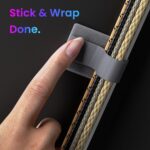 Hook and Loop Cable Ties, Self Adhesive Hook and Loop Cable Straps, Sticky-back Cord Organizer, Cable Clip, Household & Office Essentials, 40Pcs per Pack - Image 5