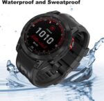 for Garmin Fenix 6x Pro Watch Band, 26mm Quickfit Silicone Sports Bands Strap for Fenix 7X 6X 5X Plus Fenix 3/3 HR Smartwatch - Image 3
