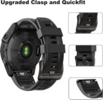 for Garmin Fenix 6x Pro Watch Band, 26mm Quickfit Silicone Sports Bands Strap for Fenix 7X 6X 5X Plus Fenix 3/3 HR Smartwatch - Image 4