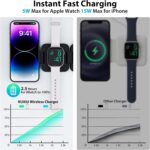 Fast Wireless Charger, Magnetic Foldable 3 in 1 Charging Station for iPhone 16/15/14/13/12/Pro/Plus/Pro Max, 5W Portable Charger for Apple Watch10/9/8/7/6/5/4/3/SE, for Airpods3/2/Pro-Black - Image 3