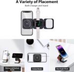 Fast Wireless Charger, Magnetic Foldable 3 in 1 Charging Station for iPhone 16/15/14/13/12/Pro/Plus/Pro Max, 5W Portable Charger for Apple Watch10/9/8/7/6/5/4/3/SE, for Airpods3/2/Pro-Black - Image 4