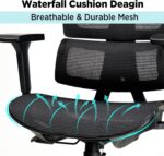 Ergonomic Mesh Office Chair, Office Chair with Advanced Adjustable 4D Headrest & Armrest, Lumbar Support for Long Hours, High-Back Computer Chair with Tilt Function, 5-Year Warranty,Black - Image 6