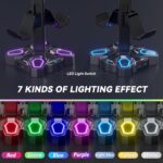 KDD Gaming Headphones Stand, Rotatable Headset Stand with Light Modes - Controller Holder with 2 USB Charging Ports and 3.5mm - Earphone Hanger Accessories for Desktop Gamer(Black) - Image 4