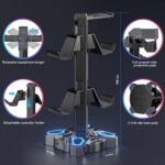 KDD Gaming Headphones Stand, Rotatable Headset Stand with Light Modes - Controller Holder with 2 USB Charging Ports and 3.5mm - Earphone Hanger Accessories for Desktop Gamer(Black) - Image 5