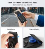 Mag-Safe Magnetic Phone Wallet 360° Grip Holder Leather Flip Case with 6 Card Slots for iPhone 16/15/14/13/12 Series Black - Image 3