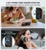 Mag-Safe Magnetic Phone Wallet 360° Grip Holder Leather Flip Case with 6 Card Slots for iPhone 16/15/14/13/12 Series Black - Image 5