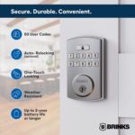 BRINKS Keyless Entry Door Lock Deadbolt, High-Security Keypad Door Lock with Deadbolt, 50 User Codes, Auto Locking Feature, Satin Nickel Security Locks - Image 3