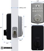 BRINKS Keyless Entry Door Lock Deadbolt, High-Security Keypad Door Lock with Deadbolt, 50 User Codes, Auto Locking Feature, Satin Nickel Security Locks - Image 5