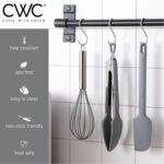 COOK WITH COLOR Stainless Steel Silicone Tipped Kitchen & BBQ Tongs Set, 3 Pc Utensils, Grey - Image 5