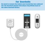 24V Doorbell Power Supply,24V Video Doorbell Power Adapter,Compatible with Arlo Nest Wyze Eufy Ring Doorbell Transformer (White 19.6 Feet) - Image 5