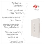 ZigBee Smart Light Switch 3 Gang 10A Compatible with Alexa Google Assistant Remote Control Needs Neutral Wire No Hub Required ETL Listed FCC Certified White (1Pack) - Image 5