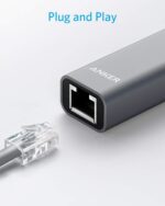 Anker USB C to Ethernet Adapter, Portable 1-Gigabit Network Hub, 10/100/1000 Mbps, for MacBook Pro, iPad Pro 2019/2018, ChromeBook, XPS, Galaxy S9/S8, and More - Image 3