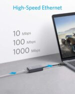 Anker USB C to Ethernet Adapter, Portable 1-Gigabit Network Hub, 10/100/1000 Mbps, for MacBook Pro, iPad Pro 2019/2018, ChromeBook, XPS, Galaxy S9/S8, and More - Image 4