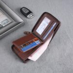 Mens wallet Leather wallet men Wallet Zipper RFID Bifold Wallet for Men ID card Window Credit Card Coin Photo Multifunction Card Slots Gift for Him,Black - Image 6