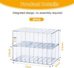 2 Pcs Acrylic Marker Organizer Desktop Storage Hold 144 Marker, Clear Pencil Holder Markers Pens Display Stand Art Brushes Stationary Organizer with 18 Compartments for Desk Home Office - Image 3