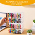 2 Pcs Acrylic Marker Organizer Desktop Storage Hold 144 Marker, Clear Pencil Holder Markers Pens Display Stand Art Brushes Stationary Organizer with 18 Compartments for Desk Home Office - Image 4