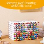 2 Pcs Acrylic Marker Organizer Desktop Storage Hold 144 Marker, Clear Pencil Holder Markers Pens Display Stand Art Brushes Stationary Organizer with 18 Compartments for Desk Home Office - Image 6