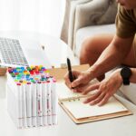2 Pcs Acrylic Marker Organizer Desktop Storage Hold 144 Marker, Clear Pencil Holder Markers Pens Display Stand Art Brushes Stationary Organizer with 18 Compartments for Desk Home Office - Image 7