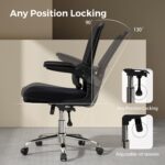 Ergonomic Office Chair, Breathable Mesh Chair with Adjustable Height, Computer Chair with a Double Lumbar Support and Flip-up Arms, Home Office Desk Chair with 90°-130° Tilt Function - Image 6