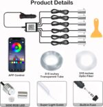 Interior Car LED Strip Lights, RGB 6 in 1 Ambient Lighting Kits with 315 inches Fiber Optic, 16 Million Colors APP Wireless Bluetooth Control Car Neon Lights, with Music Sync Function - Image 5