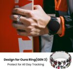 FitTurn 5 Pack Ring Cover Compatible with Oura Ring/Samsung Galaxy Ring/ULTRAHUMAN Ring AIR/RingConn Protector, Silicone Colorful Pattern Ring Case Silicone Elastic Case (S 4-9) - Image 6