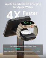 ESR 3 in 1 Wireless Charging Station for Apple[Certified] Portable Apple Watch Charger & MagSafe Charger Stand, Wireless Charger for Multiple Devices iPhone 16/15/14/13/12&Watch&AirPods, Black - Image 4
