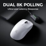 L7 Pro Wireless Gaming Mouse, PAW3395 26K Sensor, Wireless/Wired Dual 8K Polling, 39g Ultra-Light Weight, 2.4GHz RF/BT/Wired Tri-Mode Connection (Pro-PAW3395 26K Sensor, White) - Image 4