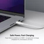 Belkin BoostCharge Braided USB-C to USB-C (2M/6.6ft) Fast Charging Cable 100W Power Delivery USB-IF for iPhone 16 Series, MacBook, Galaxy S25 Series, Pixel, Nintendo Switch 2 & More - White (2-Pack) - Image 3